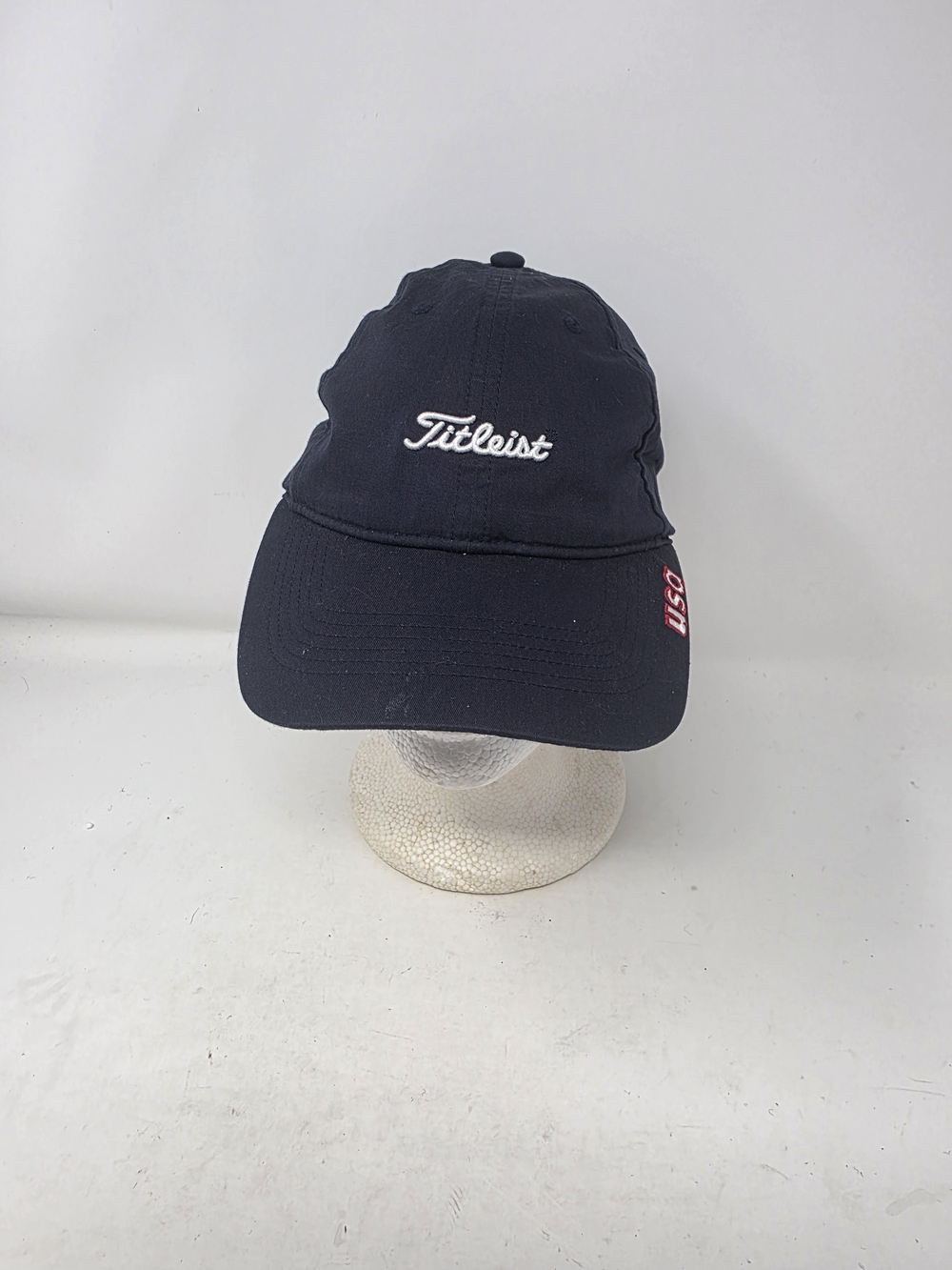 Titleist Golf Hat USA Flag Live Free and Golf Navy Blue Adjustable Strapback Cap